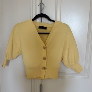Like New Sunny Yellow Zara French Sleeve Cardigan